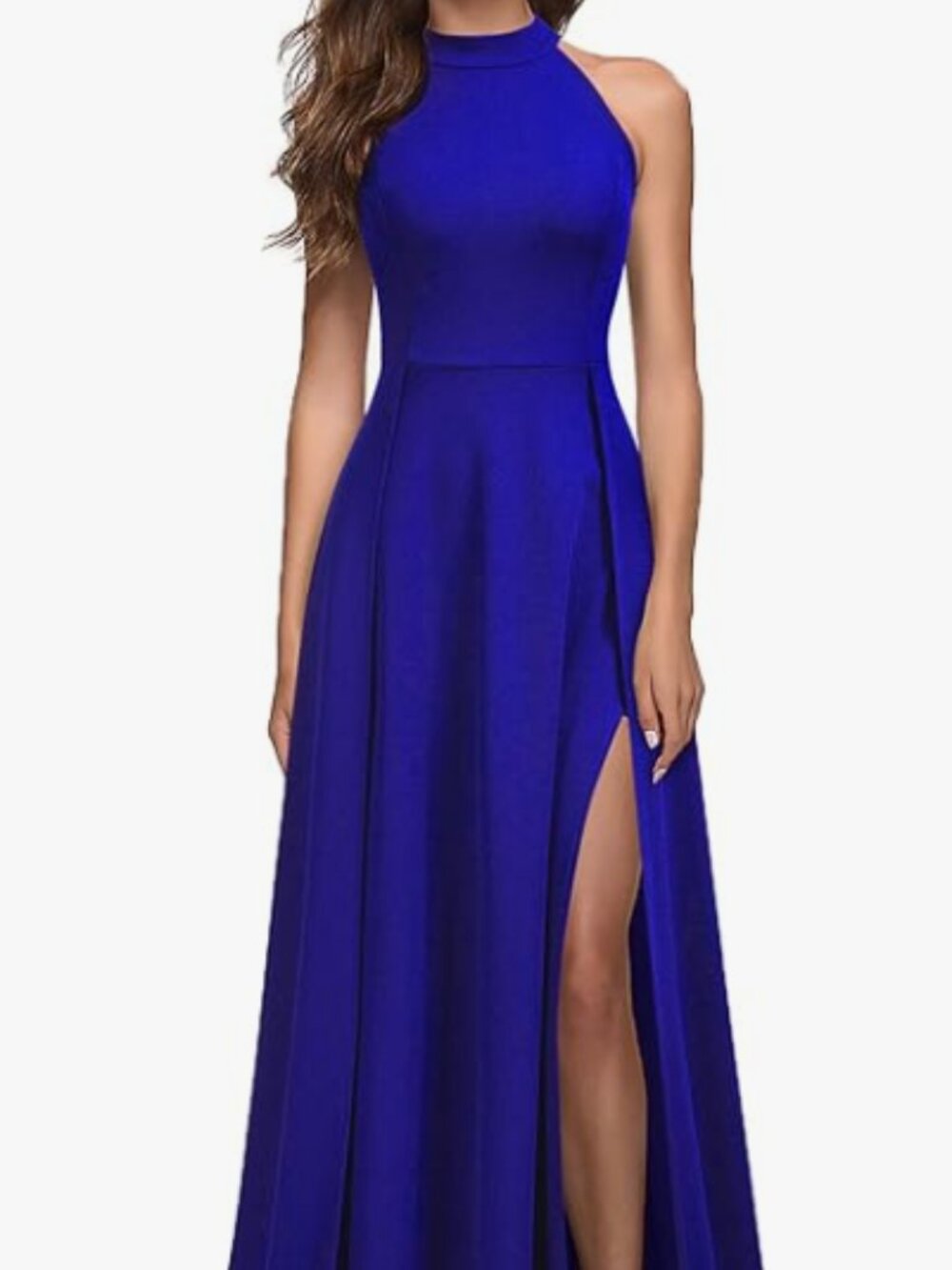 Women's Halter Neck Slit Formal Maxi Dress